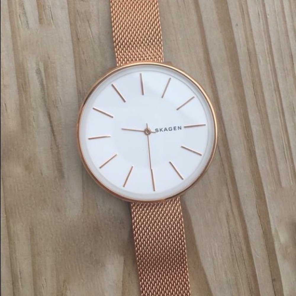 Skagen Women's Karolina Rose Gold Tone Steel Mesh Watch 38mm